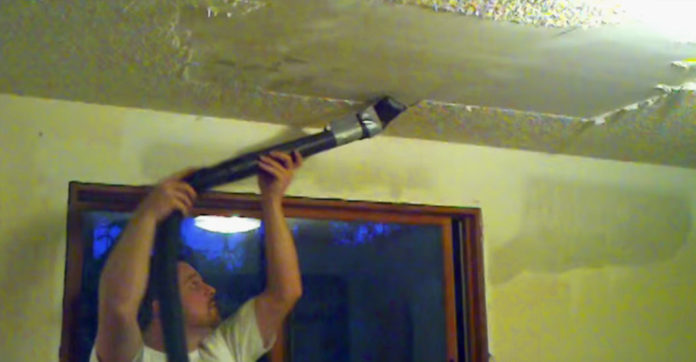 Sick Of His Popcorn Ceiling, Man Tapes A Knife To His Vacuum Cleaner And Stuns Everyone!