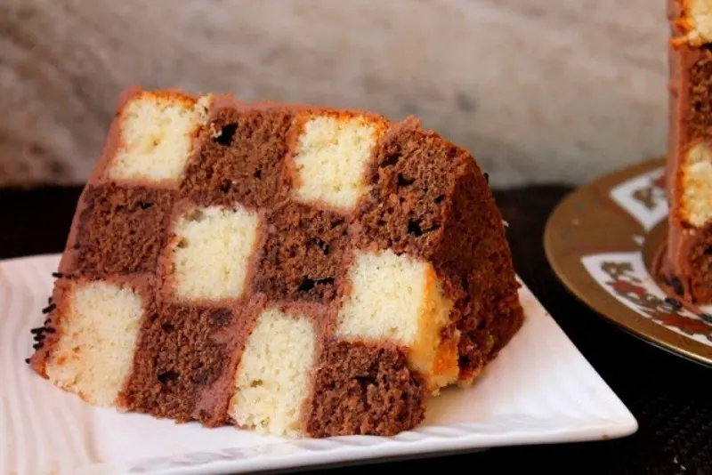 Triple Chocolate Checkered Cake