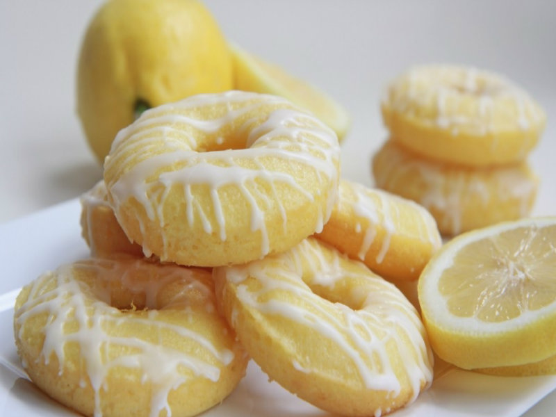 Baked Glazed Lemon Donuts