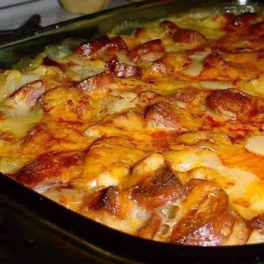 Cheesy Smoked Sausage & Potato Casserole Recipe