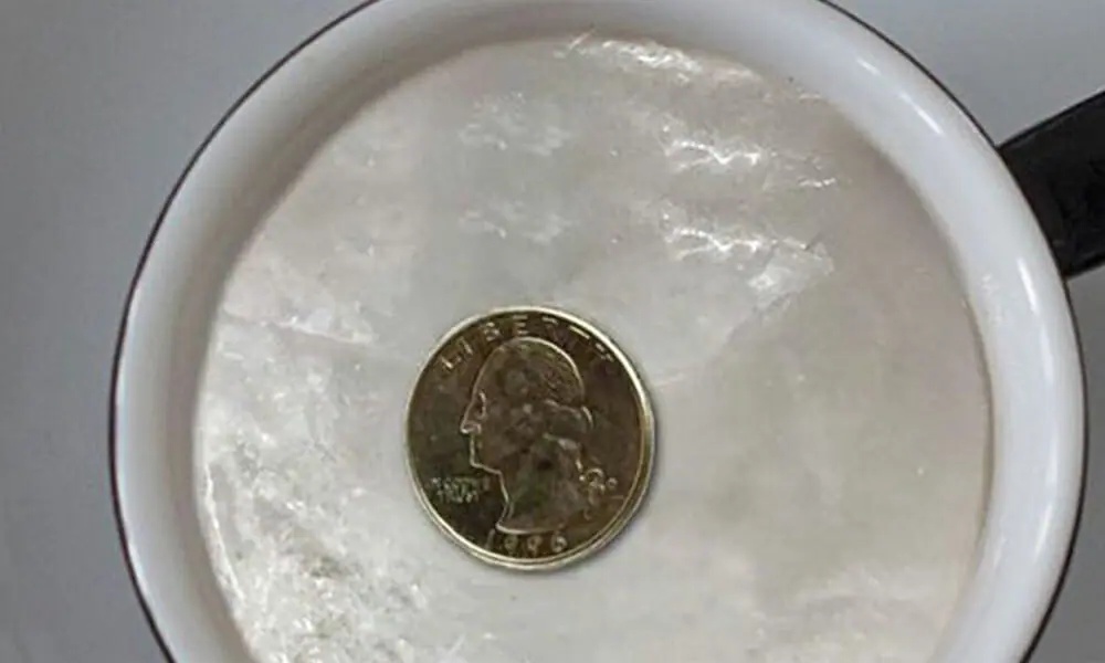 Put a quarter on a cup of ice 002