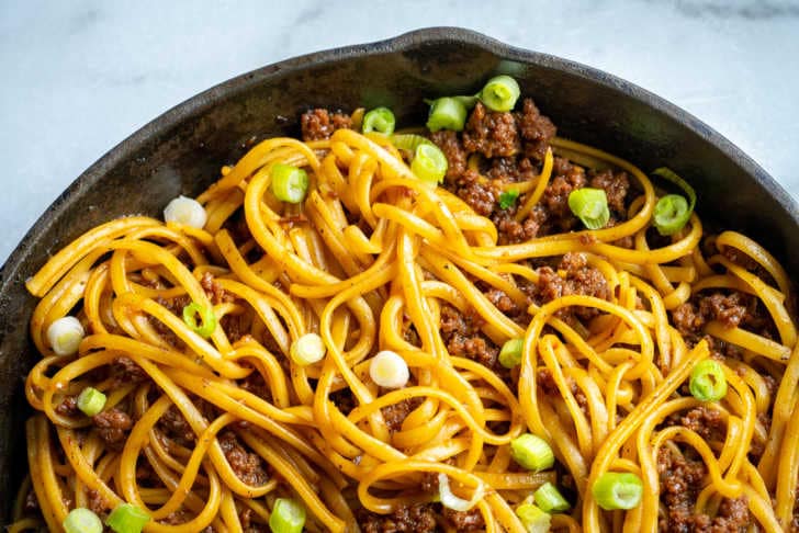 Mongolian Ground Beef Noodles