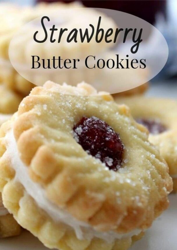 Strawberry butter cookies - Nine Recipes