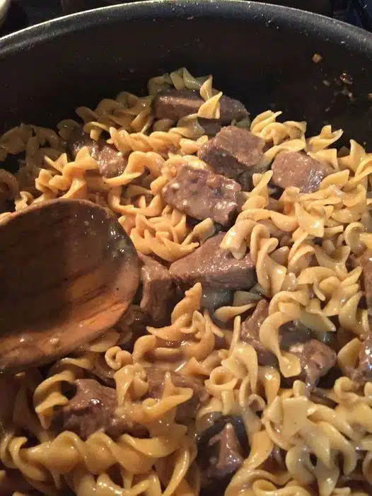 The Coziest Creamiest Beef Tips with Egg Noodles 1