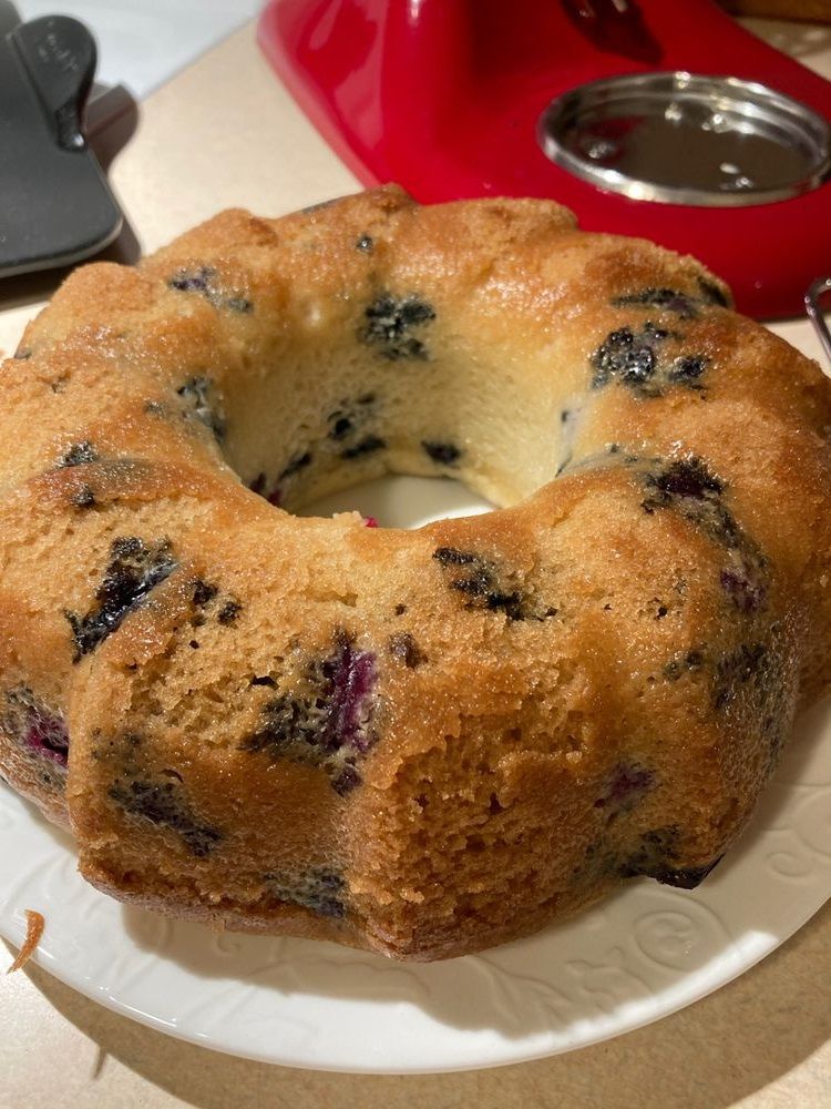 Healthy Lemon Blueberry Cake (NO eggs, butter, or milk!)