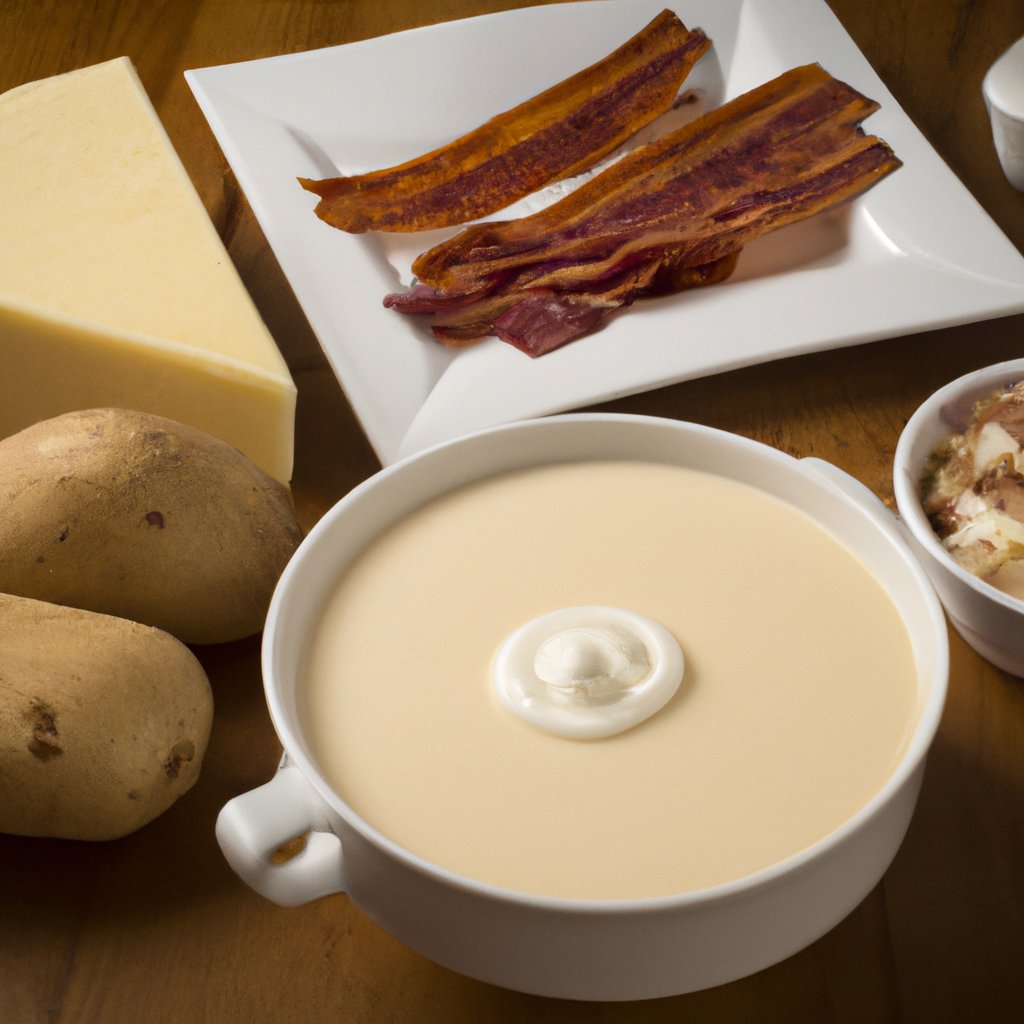 Cream Potato Soup with Bacon Cheddar ingredients