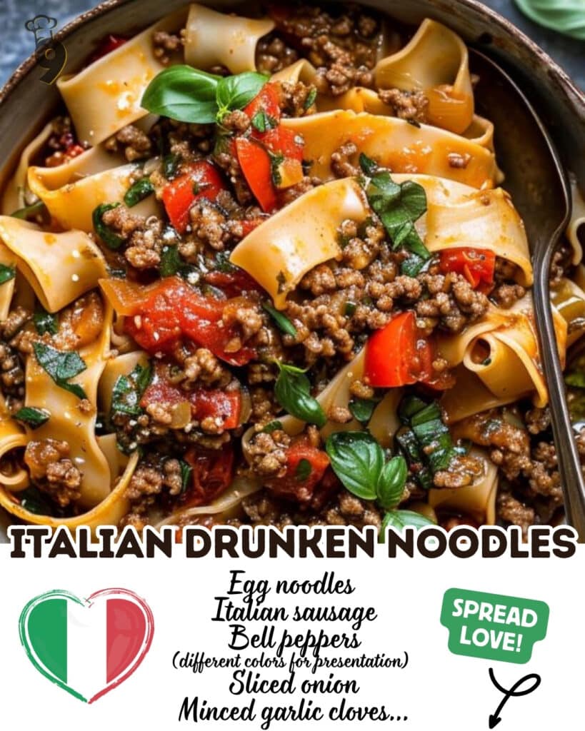 Italian Drunken Noodles Pinterest Pin