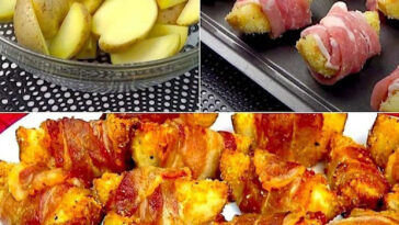 Potato rolls with bacon