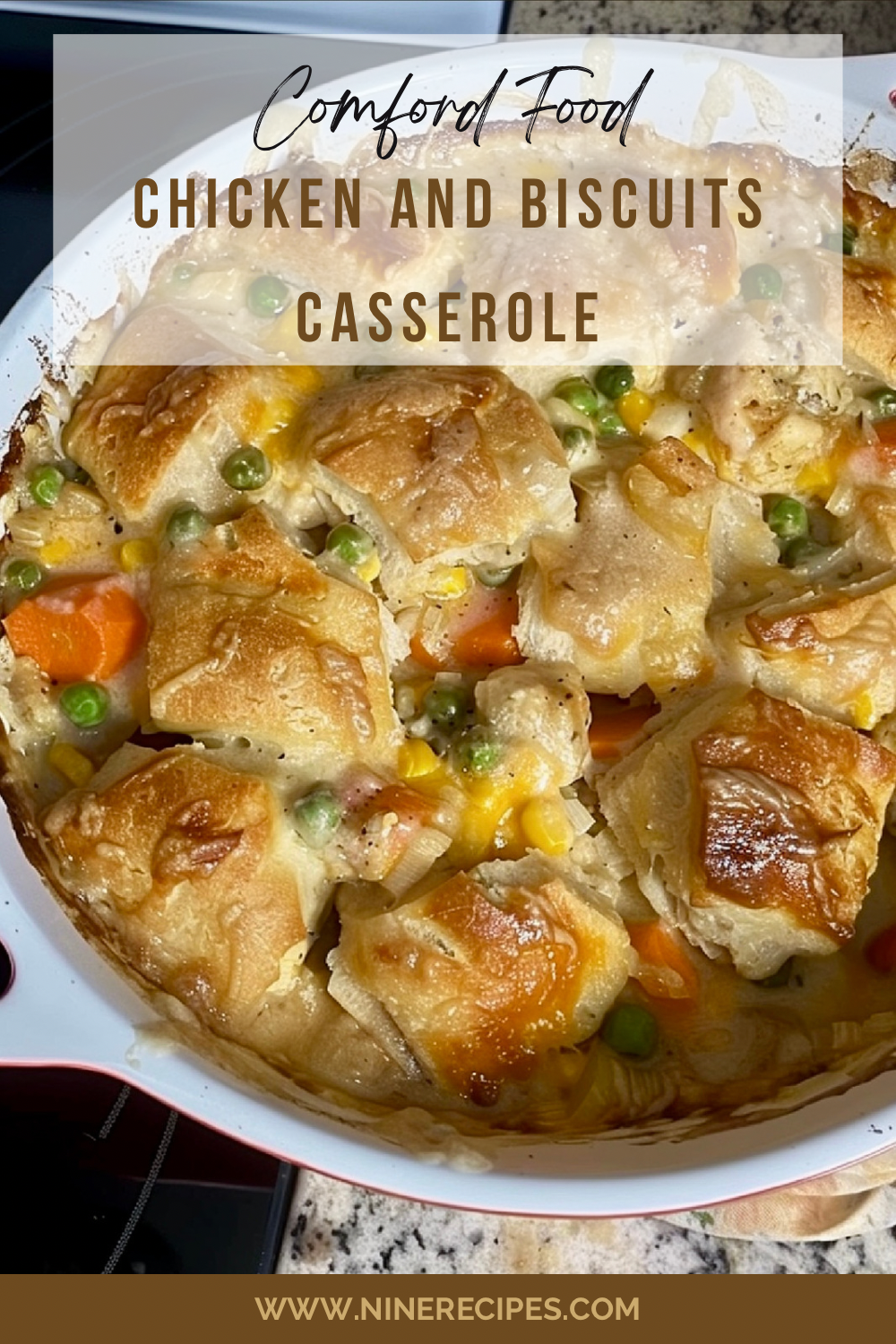 Chicken and Biscuits Casserole Pin for Pinterest