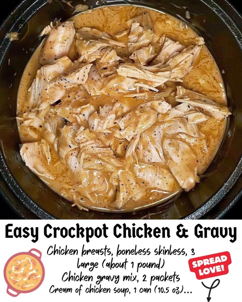 Easy Crockpot Chicken Gravy Pinterest Pin