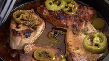 Tender slow-cooked Mississippi pork chops in a Crock Pot
