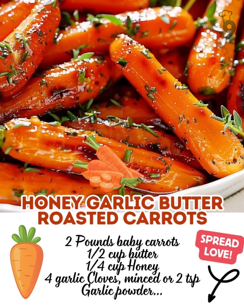 Honey Garlic Butter Roasted Carrots Pinterest Pin