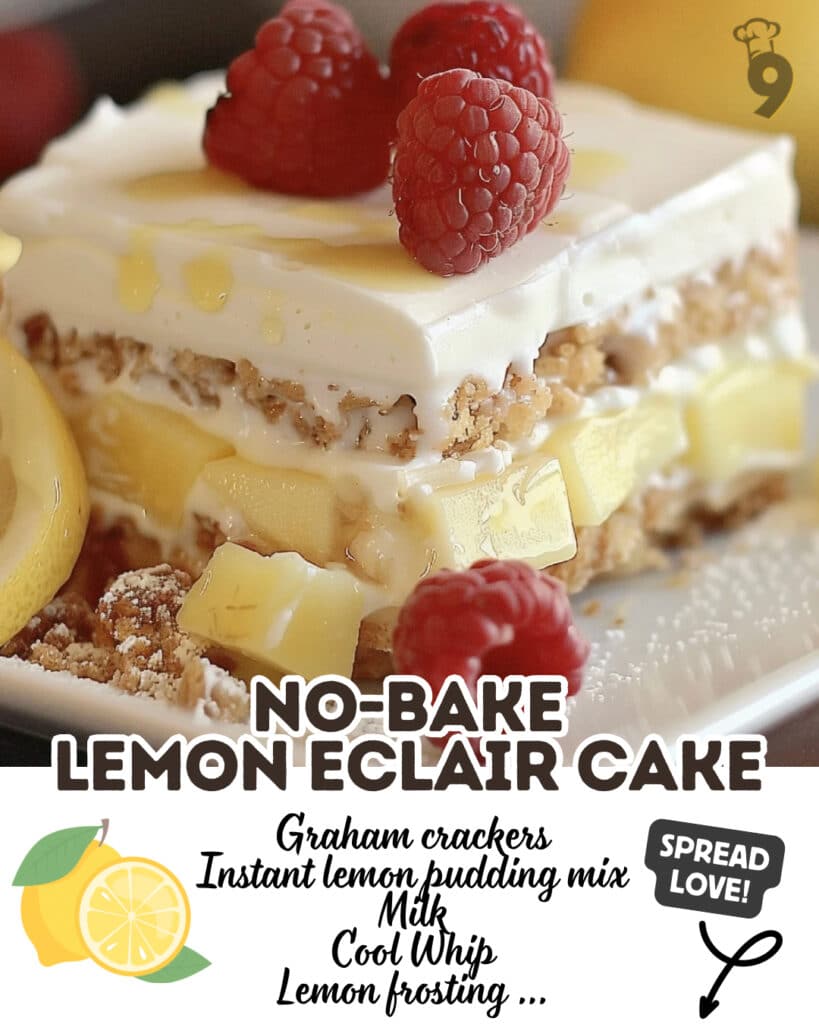 No Bake Lemon Eclair Cake Pinterest Pin