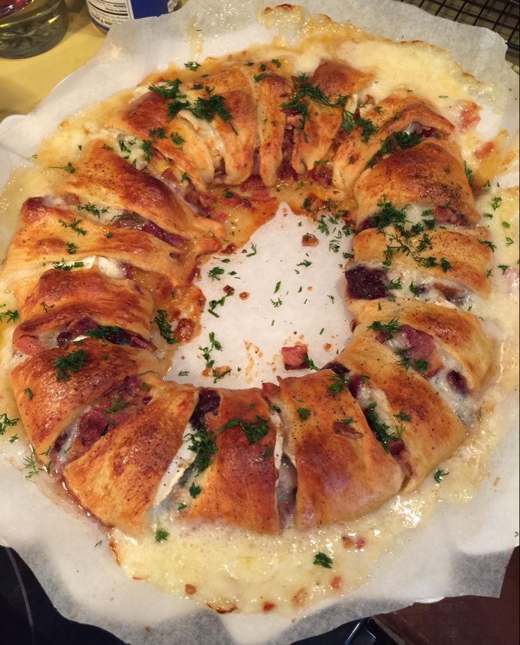 Bacon Brie Crescent Wreath
