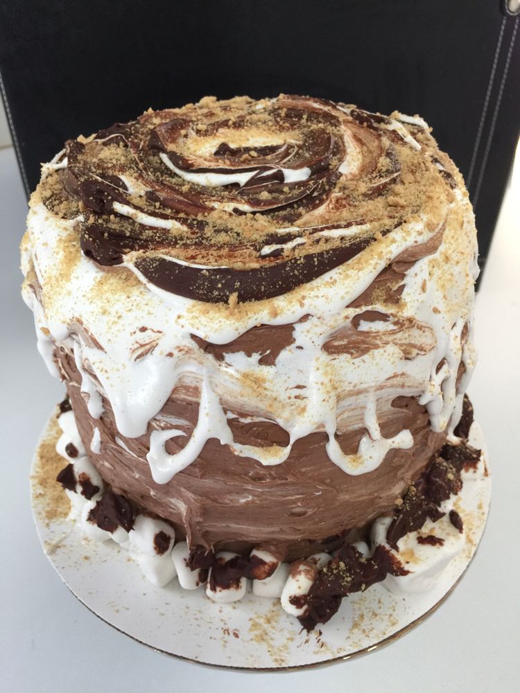 S’mores Layer Cake with Homemade Fluff