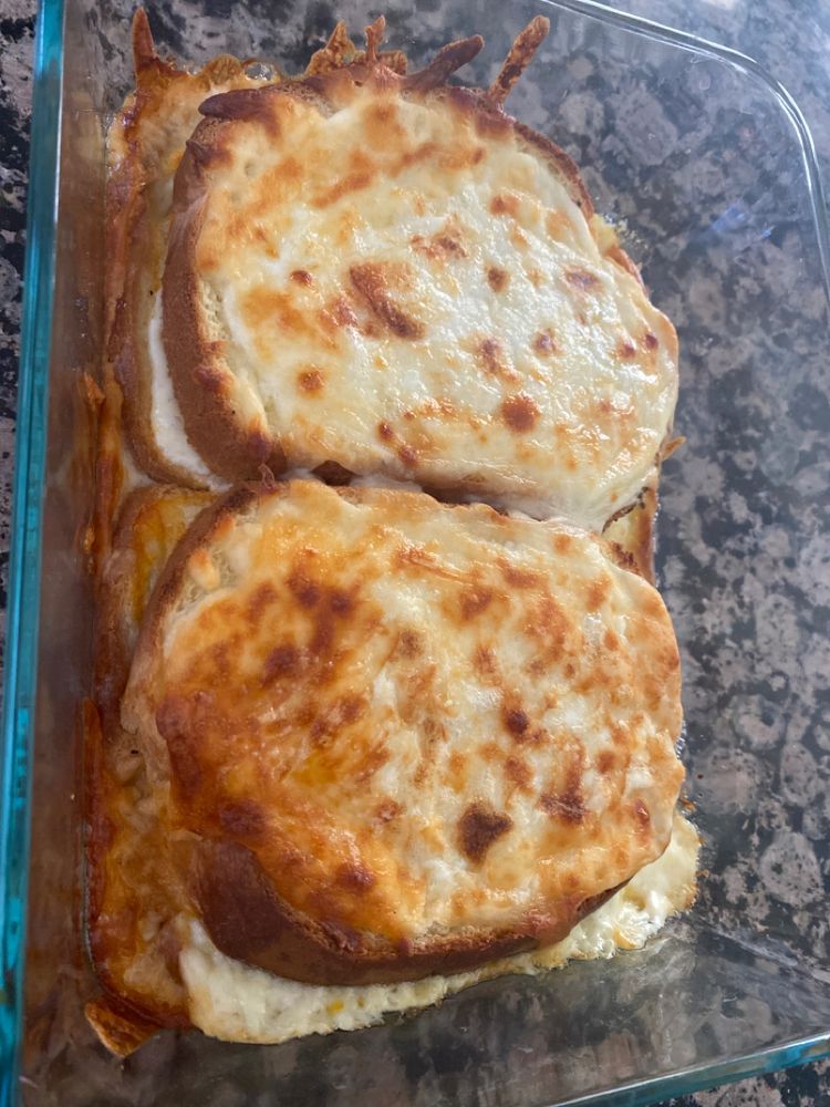 3 CHEESE BACON GRILLED CHEESE BAKE