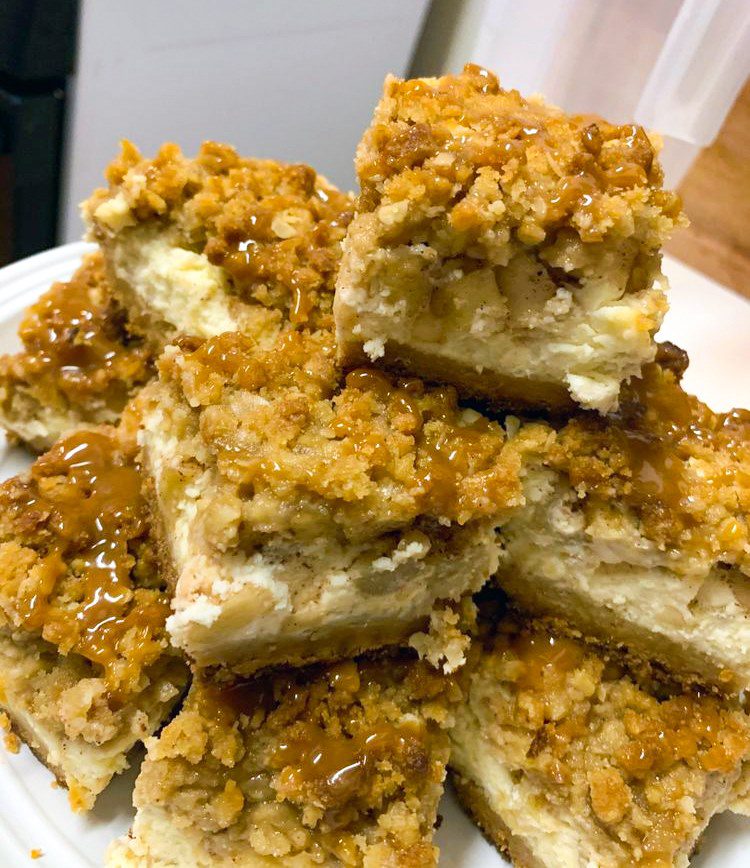 CARAMEL APPLE CHEESECAKE BARS 1 CARAMEL APPLE CHEESECAKE BARS 1 1