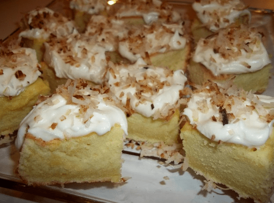Coconut Topped Cream Cheese Sheet Cake