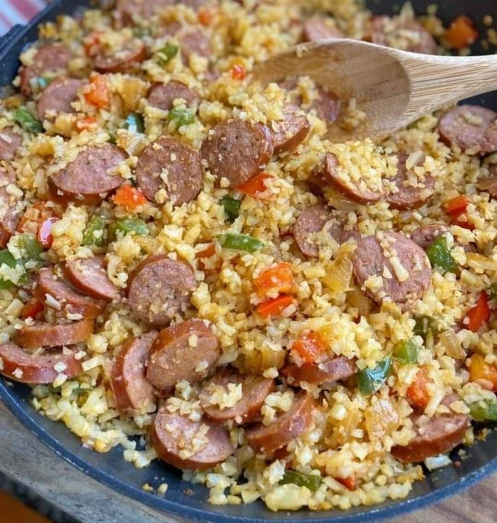 Easy Cajun Sausage Cauliflower Rice