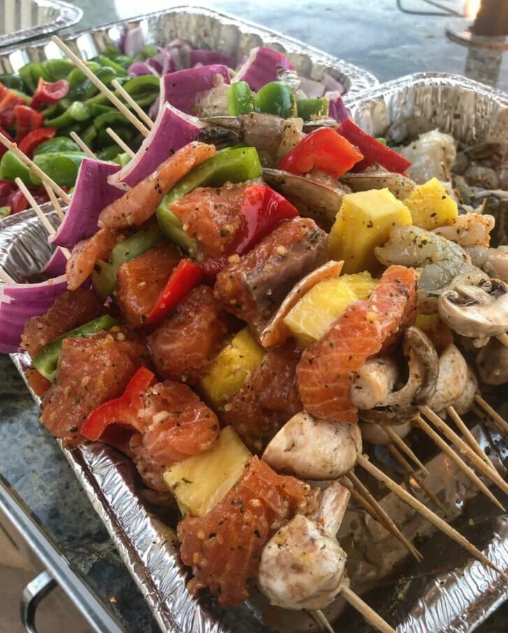 Roasted Garlic Salmon Kabobs Recipe