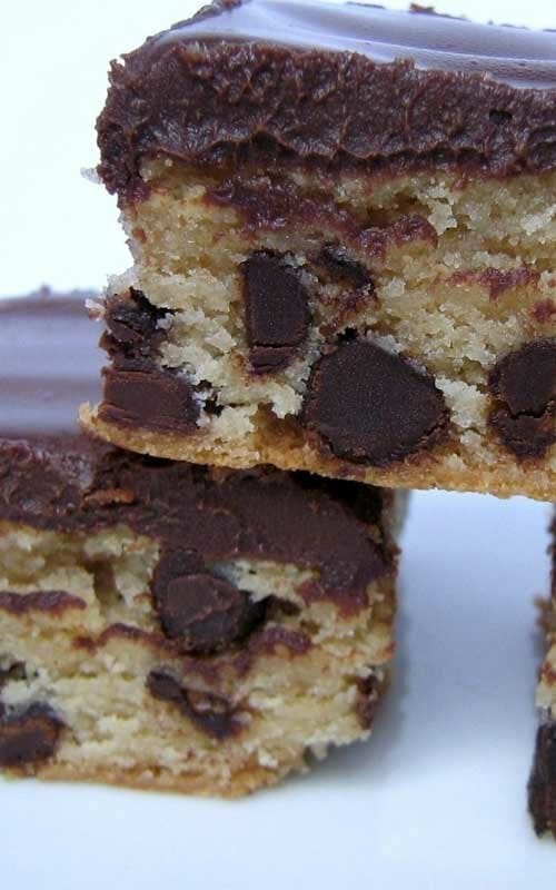Peanut Butter Blondies With Chocolate Ganache