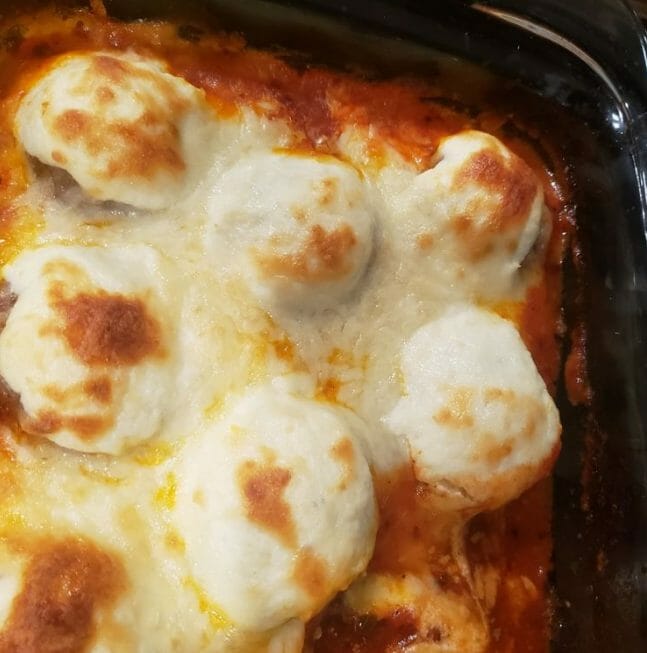 5-ingredient cheesy meatball casserole