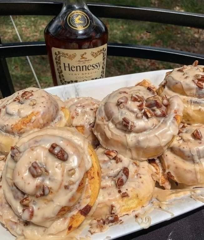 Hennessy Pecan Cinnamon Rolls