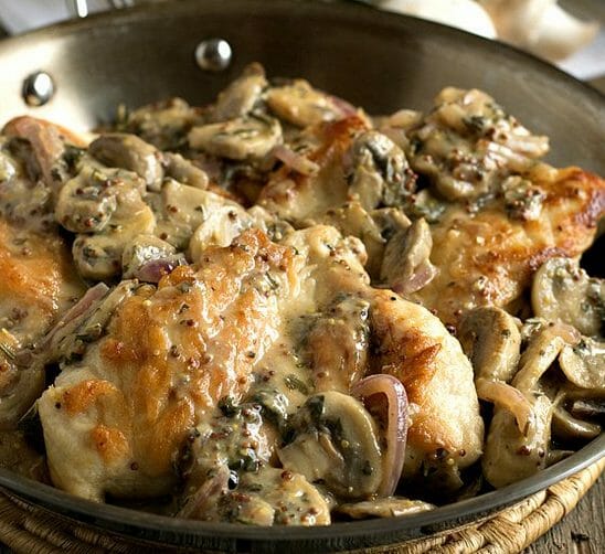 Chicken Breasts with Mushroom and Onion Dijon Sauce