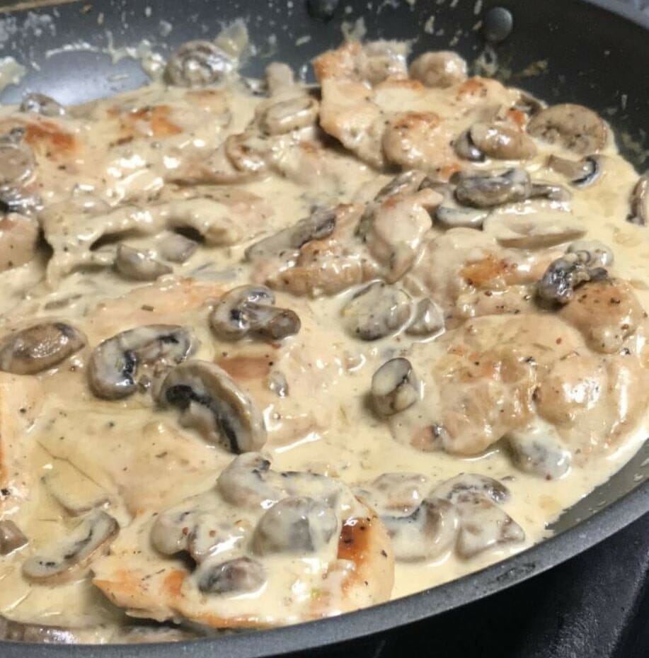 Baked Chicken Fried Steak with Mushroom Gravy