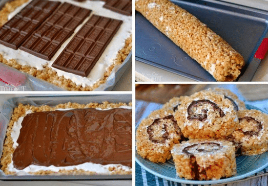 S’mores Rice Krispies Treats Pinwheels 1 S’mores Rice Krispies Treats Pinwheels