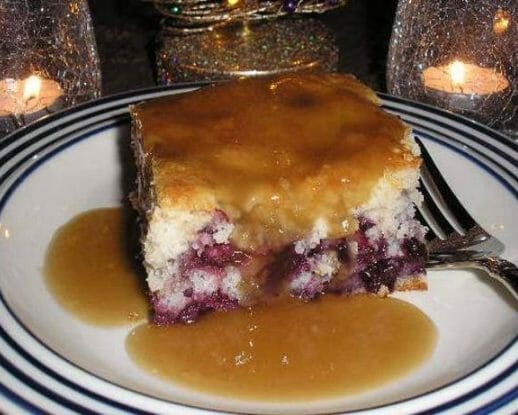 Blueberry Cake With Brown Sugar Sauce