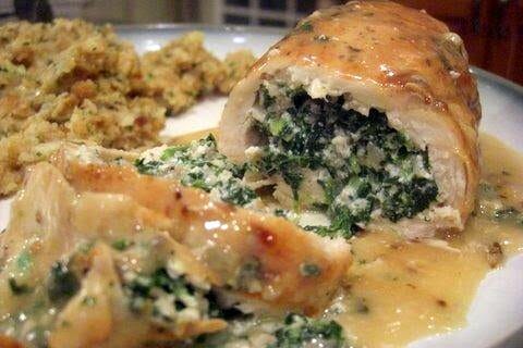 Cheesy Spinach Stuffed Chicken Breasts Recipe