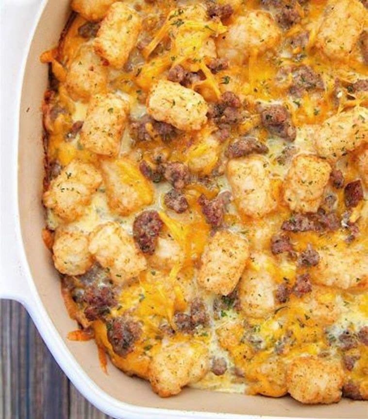 TATER TOT SAUSAGE BREAKFAST CASSEROLE 1 TATER TOT SAUSAGE BREAKFAST CASSEROLE