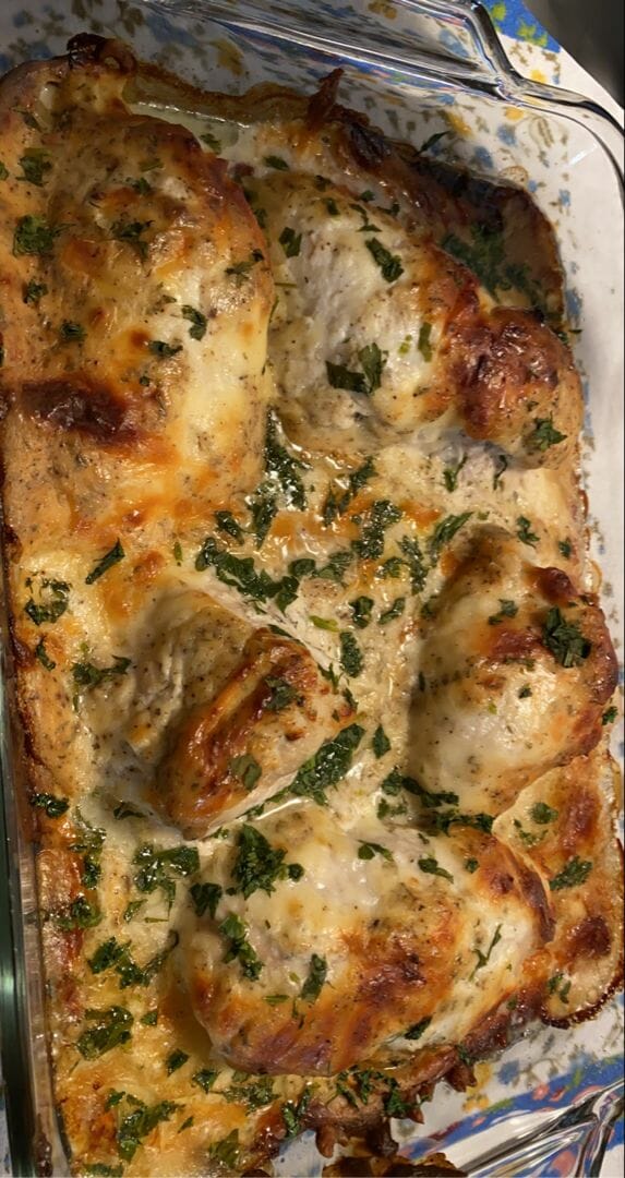 Smothered Cheesy Sour Cream Chicken
