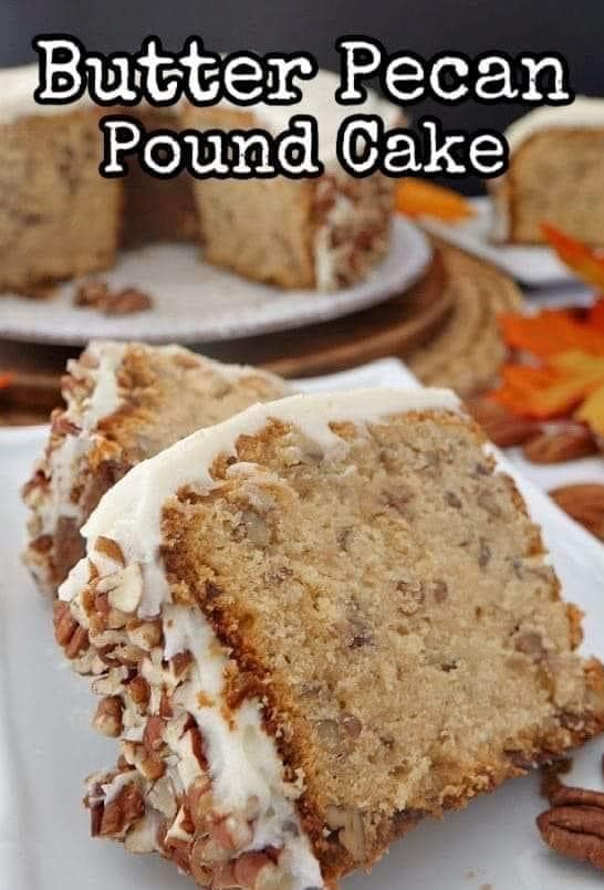 Butter pecan pound cake