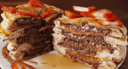 NUTELLA STUFFED PANCAKES