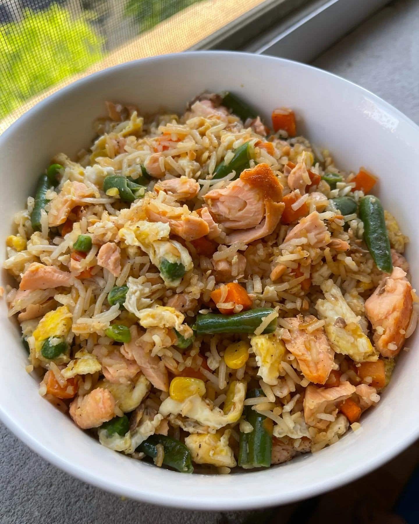 Salmon fried rice 1 Salmon fried rice