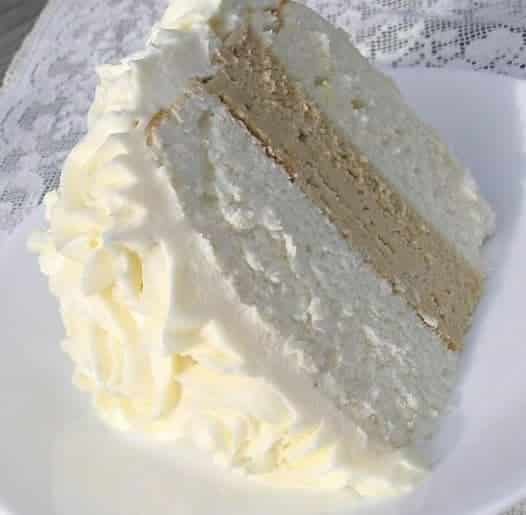 White Almond Wedding Cake