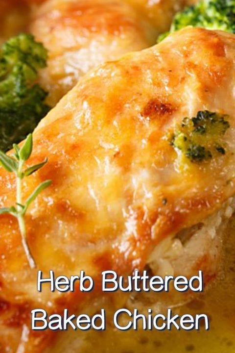 Baked Chicken With Herb Butter Sauce