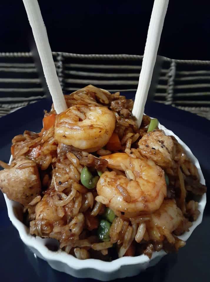 FRIED RICE CHICKEN STEAK AND SHRIMP 1 FRIED RICE CHICKEN STEAK AND SHRIMP