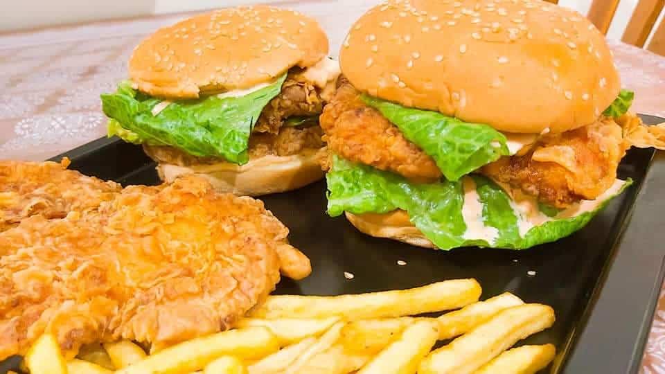Homemade KFC Zinger Burger Recipe