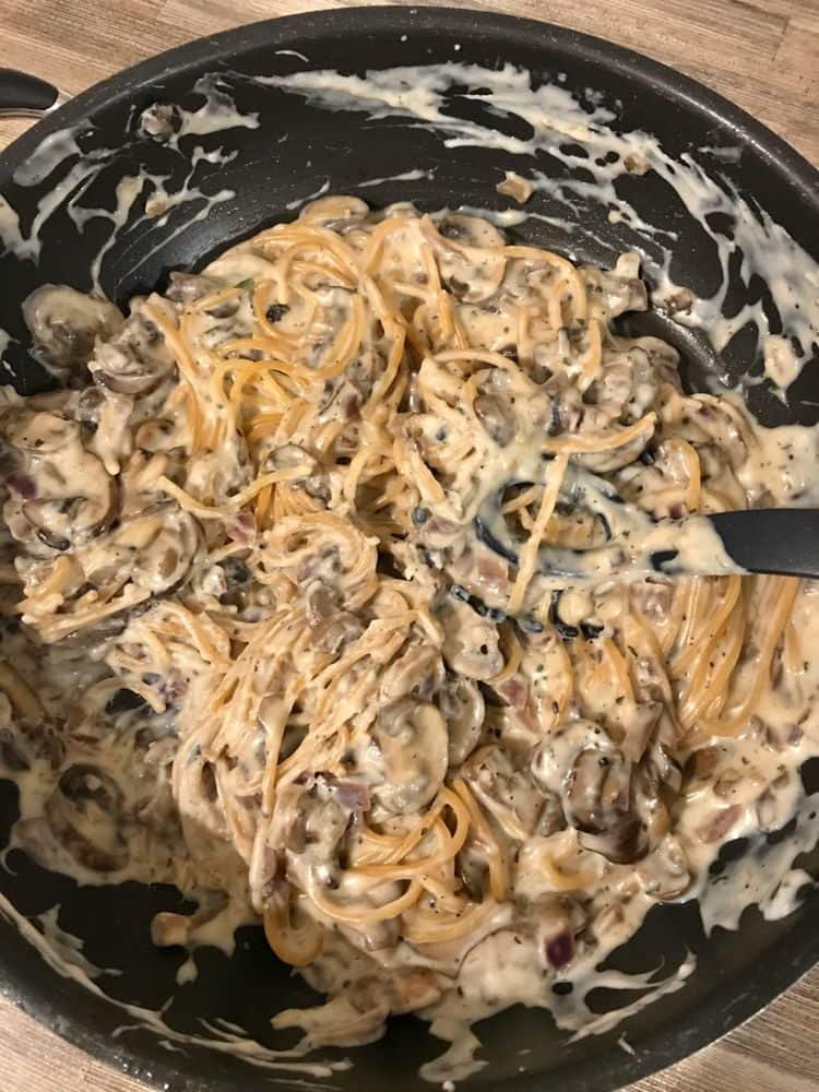 Mushroom and Garlic Spaghetti Dinner