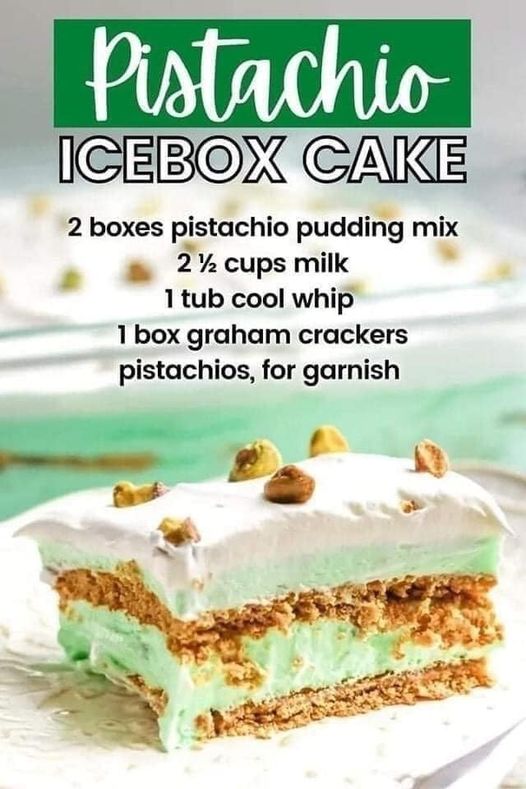 No-Bake Pistachio Pudding Cake 1 No-Bake Pistachio Pudding Cake