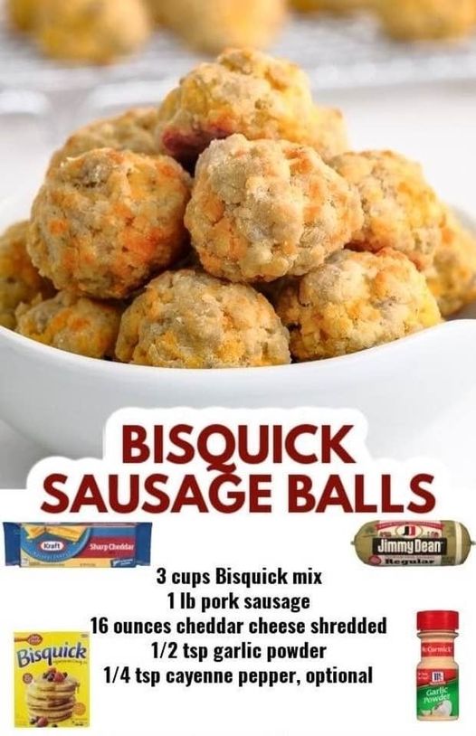 BISQUICK SAUSAGE CHEESE BALLS 1 Sausage Cheese Balls
