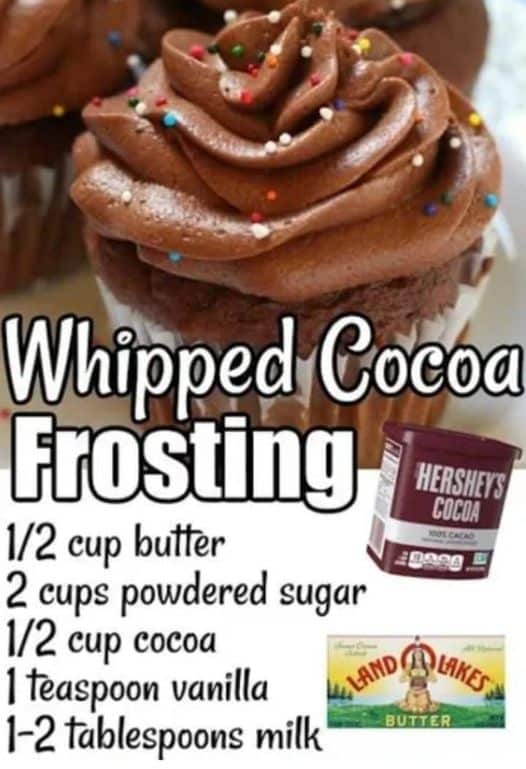 Whipped Cocoa Buttercream Frosting recipe