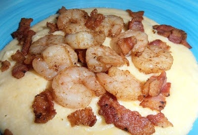 Breakfast Bacon Shrimp and Grits