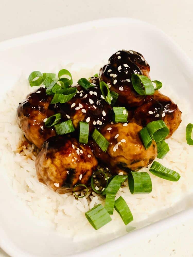 Sticky Ginger Sesame Chicken Meatballs