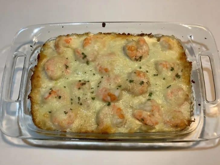 SHRIMP SCAMPI PASTA BAKE