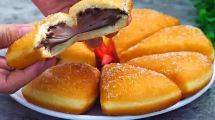 Easy Fried Donut With Chocolate Filling