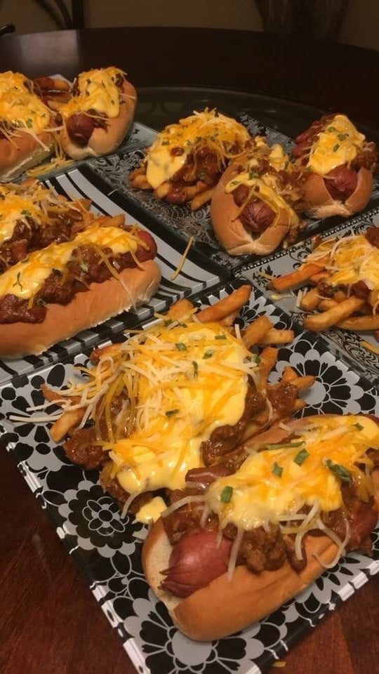 Chili Cheese Hot Dog Served With Chili Cheese fries 2 Chili Cheese Hot Dog Served With Chili Cheese fries